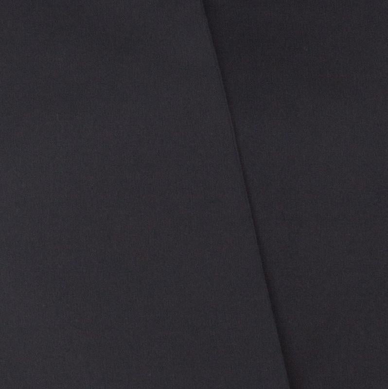 Women's Gucci Black Cotton Cross-Over Front Gold Cuff-Link Detail Shirt M