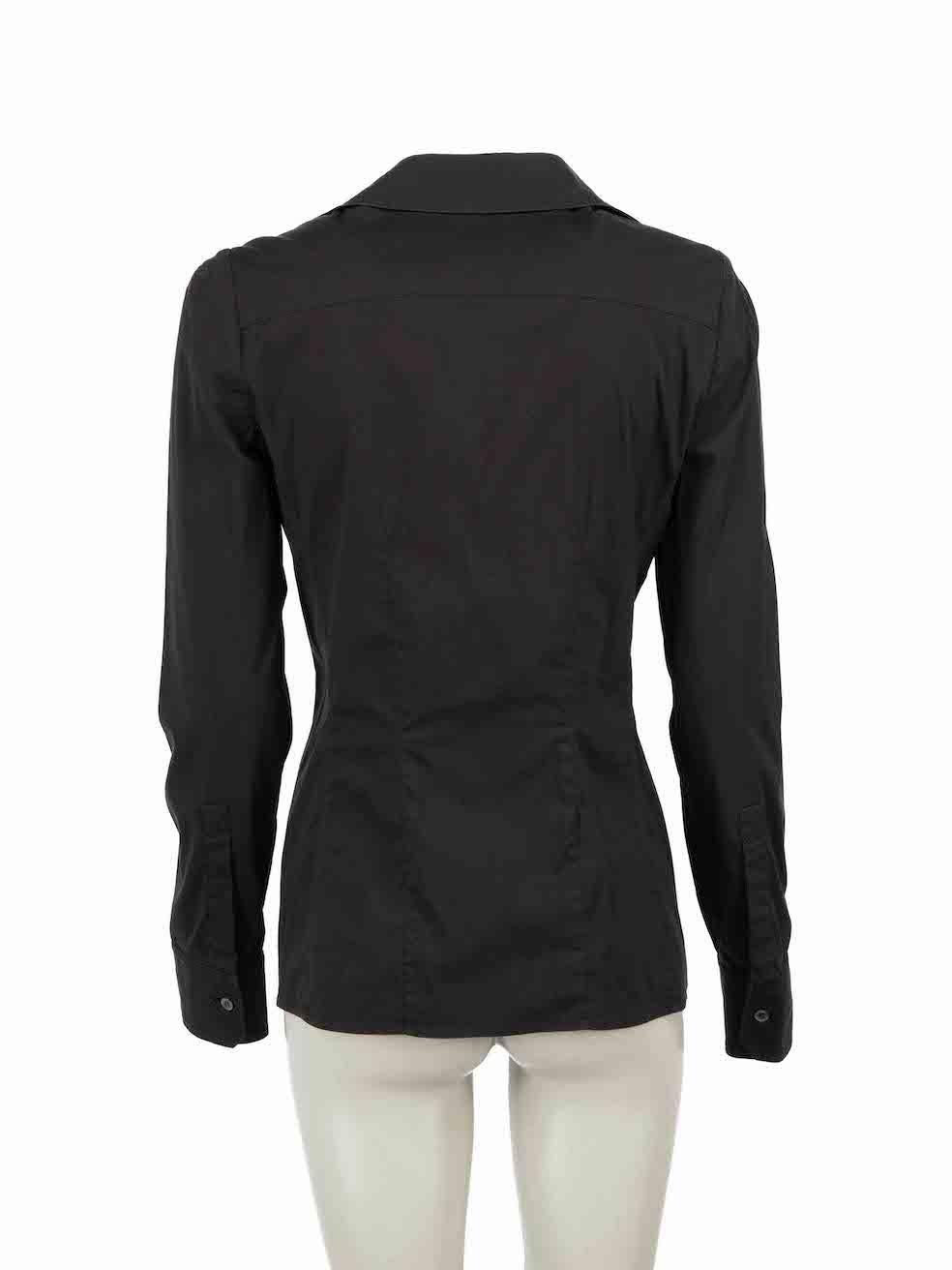 Gucci Black Cotton Fitted Clasp Accent Shirt Size M In Excellent Condition For Sale In London, GB