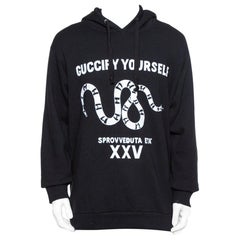 Gucci Black Cotton Guccify Yourself Printed Hoodie L