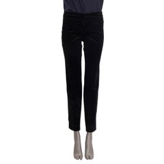GUCCI black cotton HORSEBIT VELVET Pants 40 S