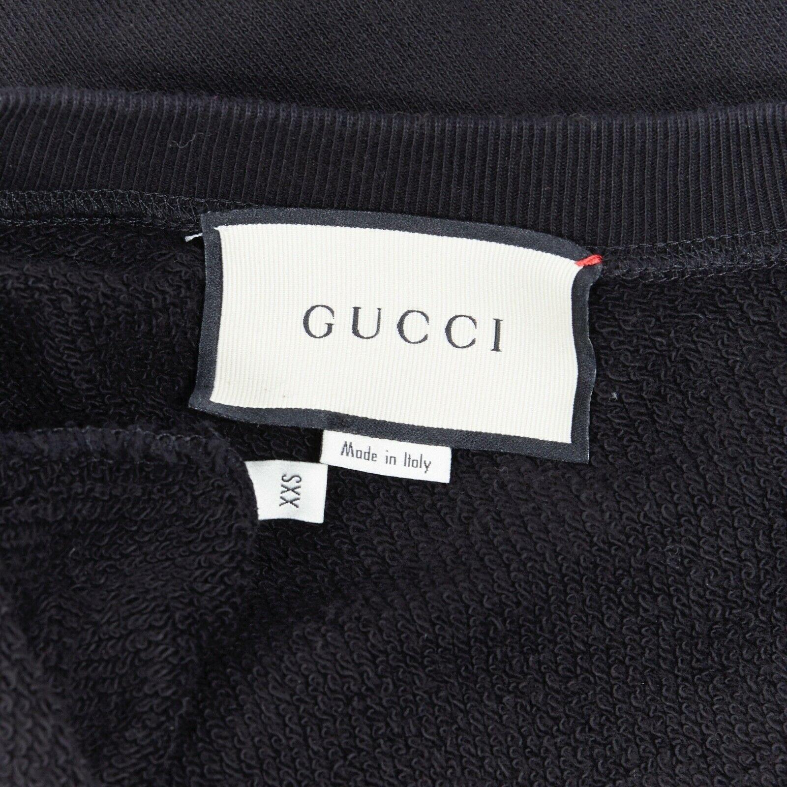 GUCCI black cotton jersey pullover sweater jumper sequin UFO Hollywood IT36 4