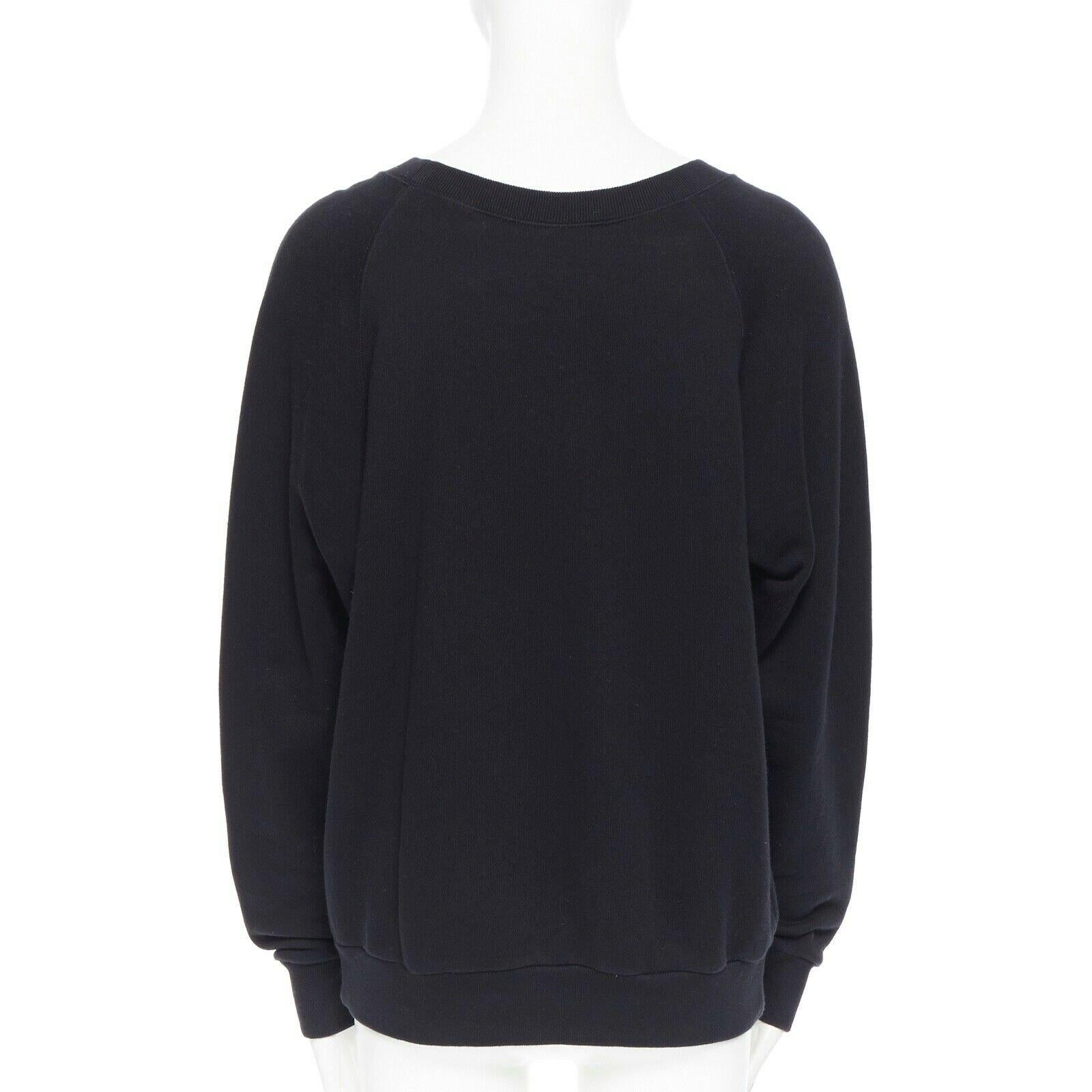 GUCCI black cotton jersey pullover sweater jumper sequin UFO Hollywood IT36 In Good Condition In Hong Kong, NT