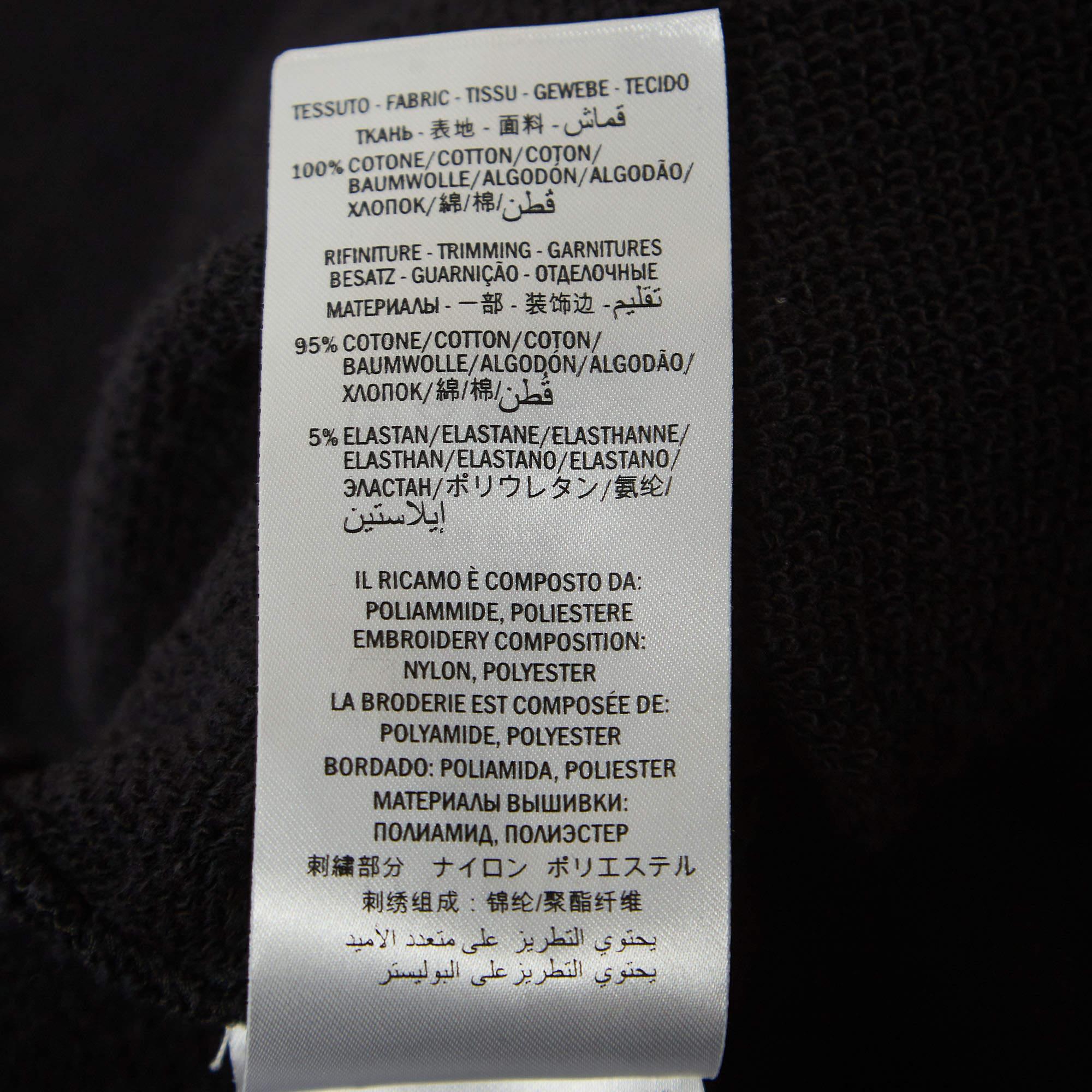 Gucci Schwarzes Baumwollstrick-Sweatshirt mit gestickter Hood's M im Angebot 1