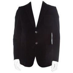 Gucci Black Cotton Patch Pocket Detail Tailored Corduroy Blazer XL