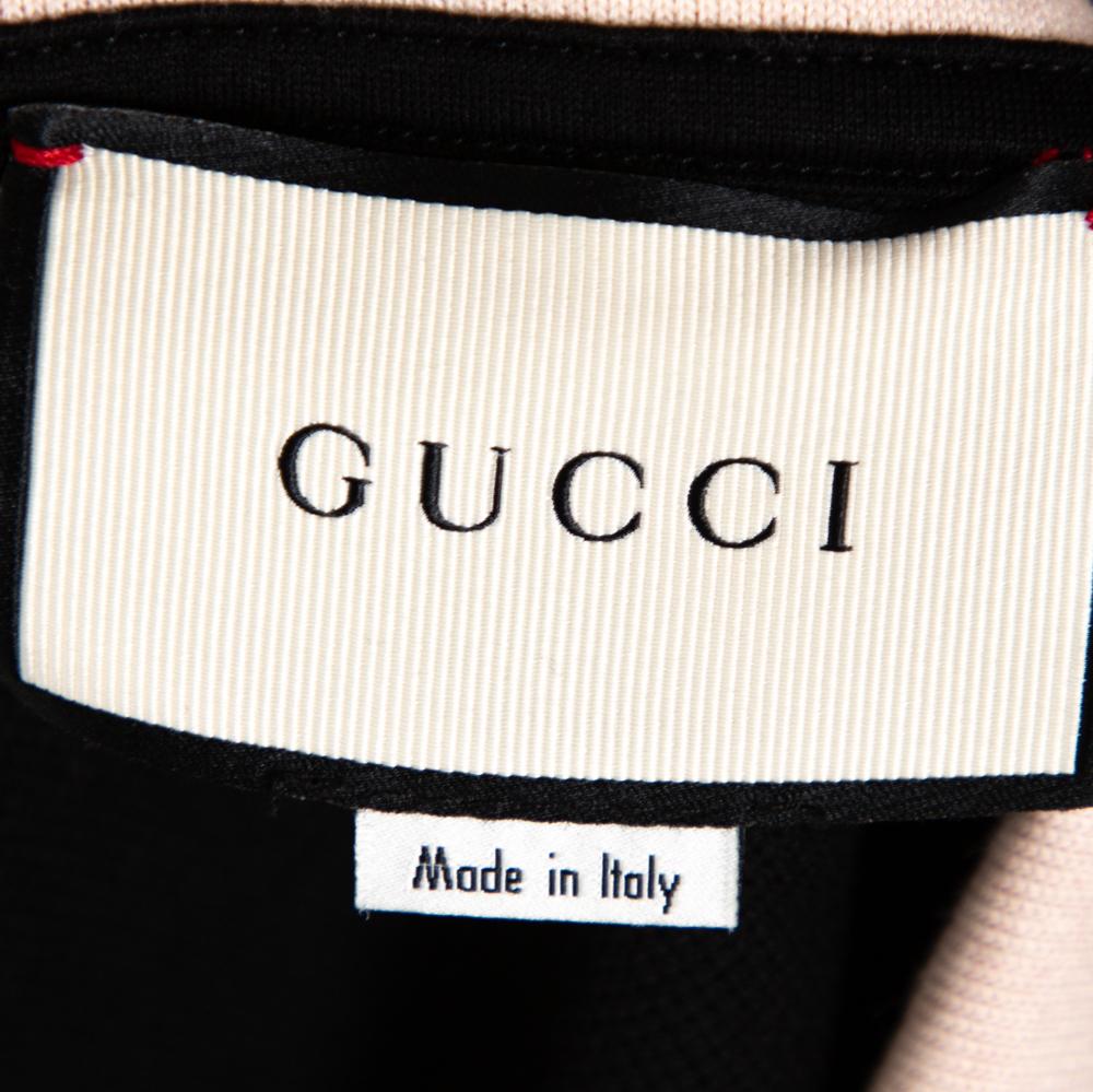 Gucci Black Cotton Pique Contrast Collar Web Trim Detail Polo Shirt S In Good Condition In Dubai, Al Qouz 2