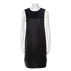 Gucci Black Cotton Silk Blend Embellished Sleeveless Dress S