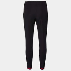 Gucci Black Cotton Web Stripe Detail Trousers S