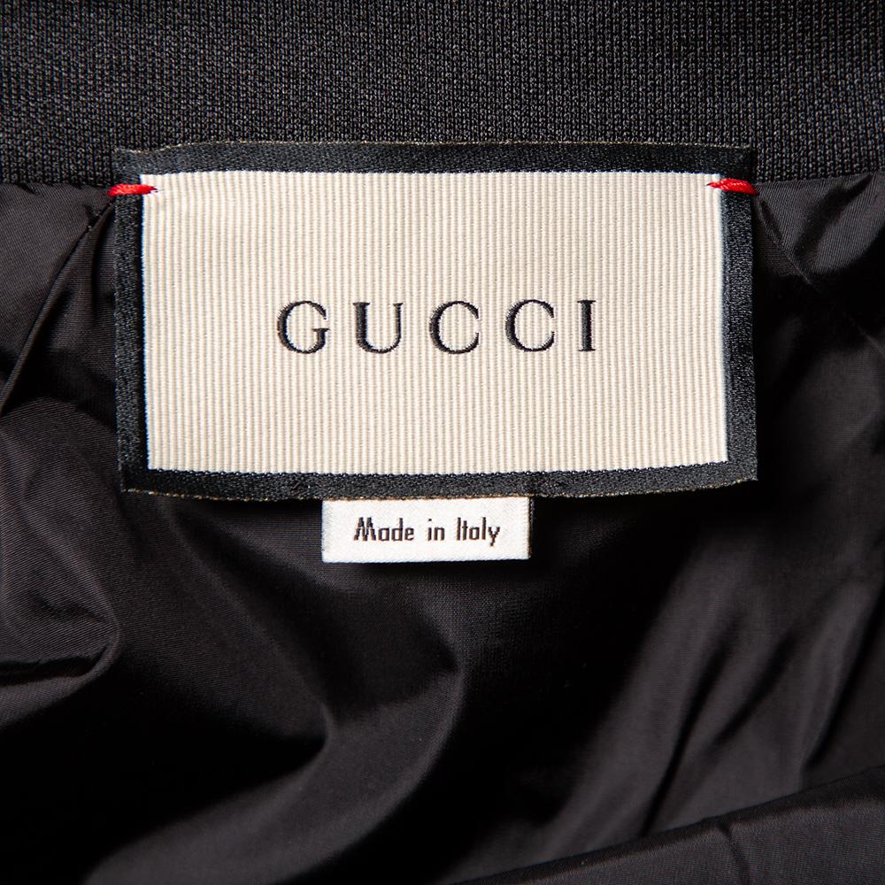 Men's Gucci Black & Cream Jersey Shoulder Strip Detail Oversized Technical Jacket XS
