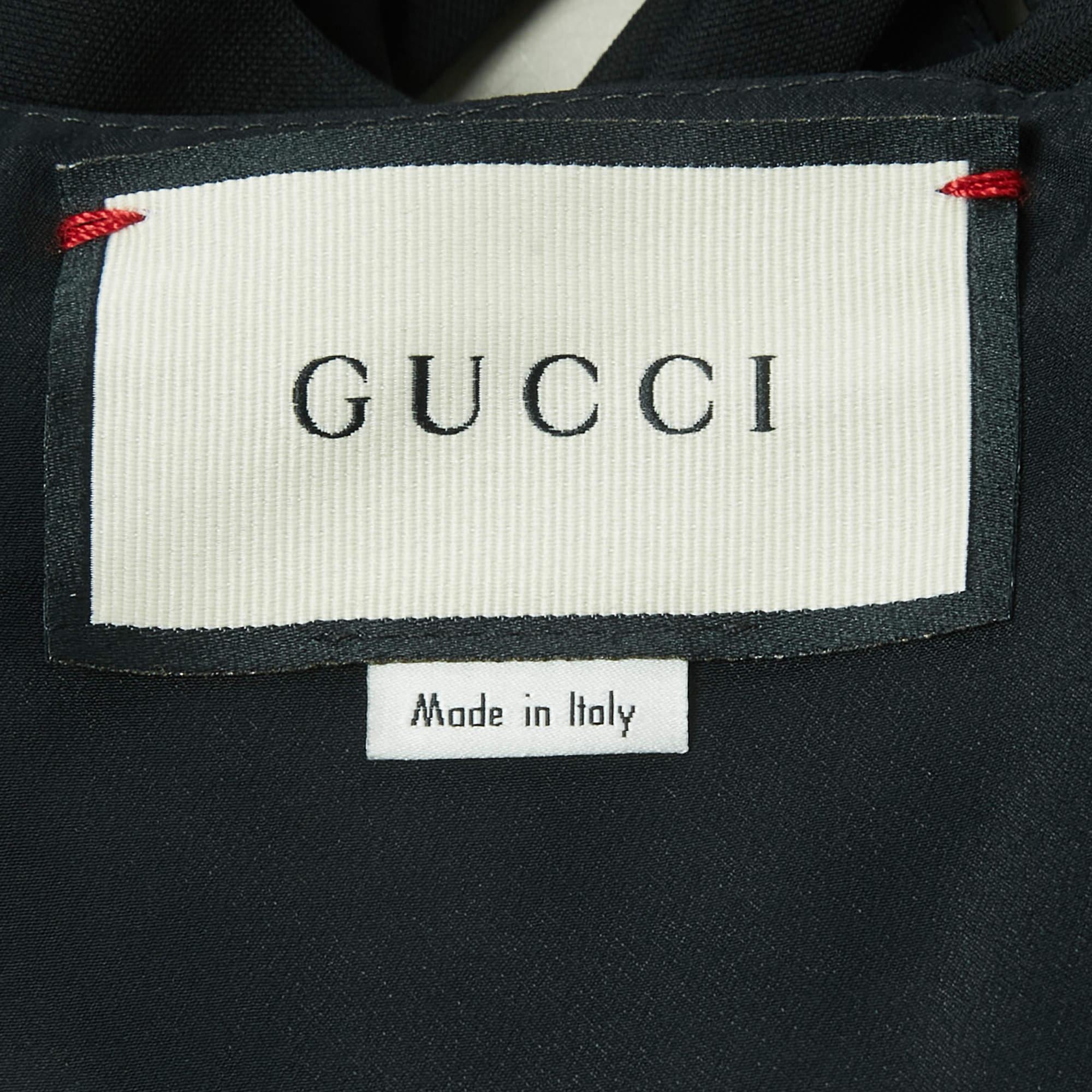 Women's Gucci Black Crepe Criss-Cross Strap Top S