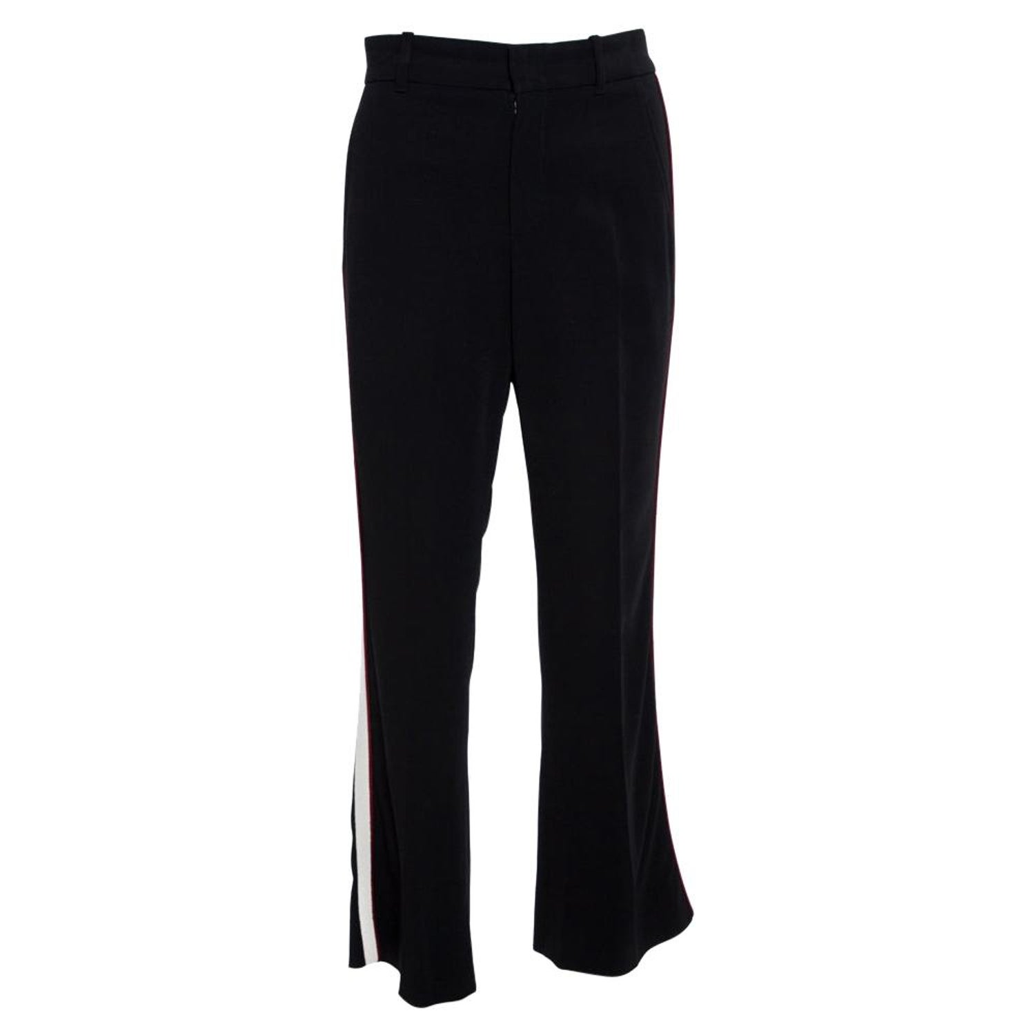 Gucci Black Silk Crepe Tapered Trousers S For Sale at 1stDibs