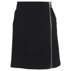Gucci Black Crepe Zipper Detail Fitted Skirt L