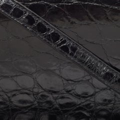 Gucci Black Crocodile Leather Interlocking GG Flap Crossbody Bag