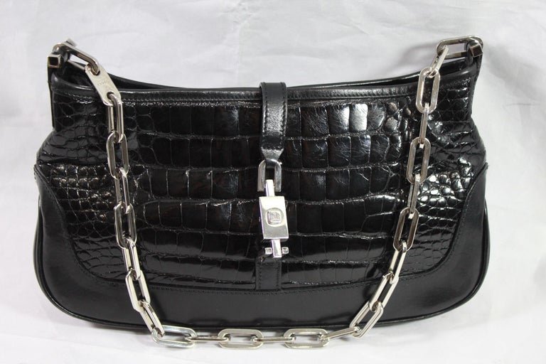 Gucci Black Crocodile Mini Jackie Shoulder Bag at 1stDibs jackie