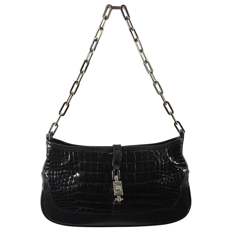Gucci Black Crocodile Mini Jackie Shoulder Bag at 1stDibs jackie