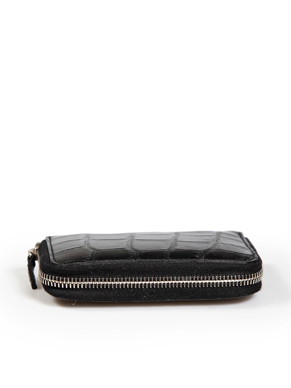 Women's Gucci Black Crocodile Skin Cardholder Wallet For Sale