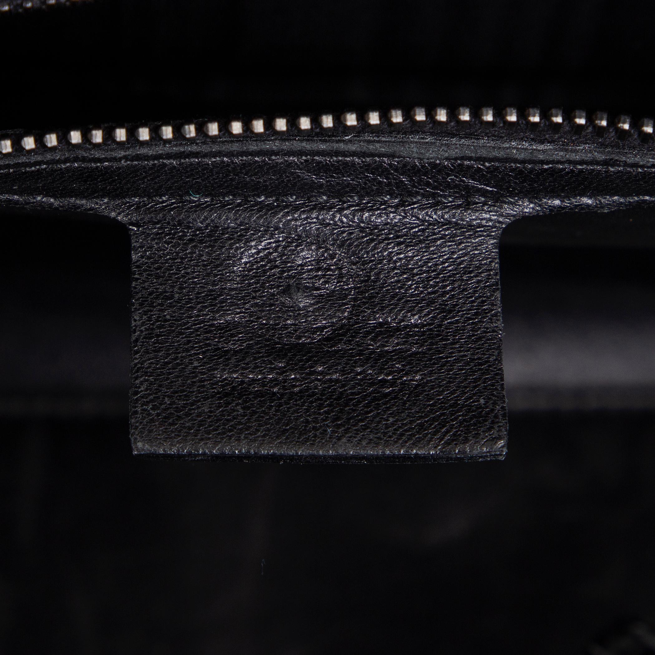 Black GUCCI black CROCODILE WOODEN HANDLE DOCTOR Bag