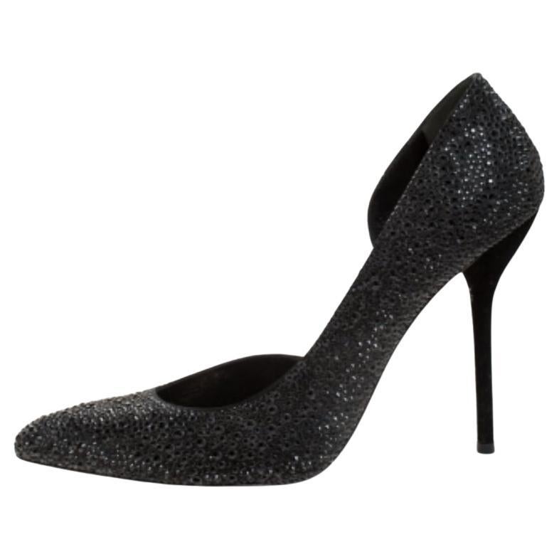 Noah D'Orsay Pumps aus Satin und Wildleder mit Kristallverzierung von Gucci, Größe 39 im Angebot