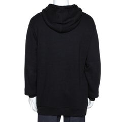 Gucci Black Dapper Dan Print Cotton Hooded Sweatshirt M