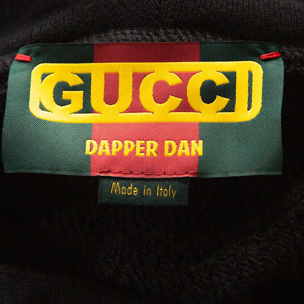 Gucci Black Dapper Dan Print Cotton Hooded Sweatshirt M 1