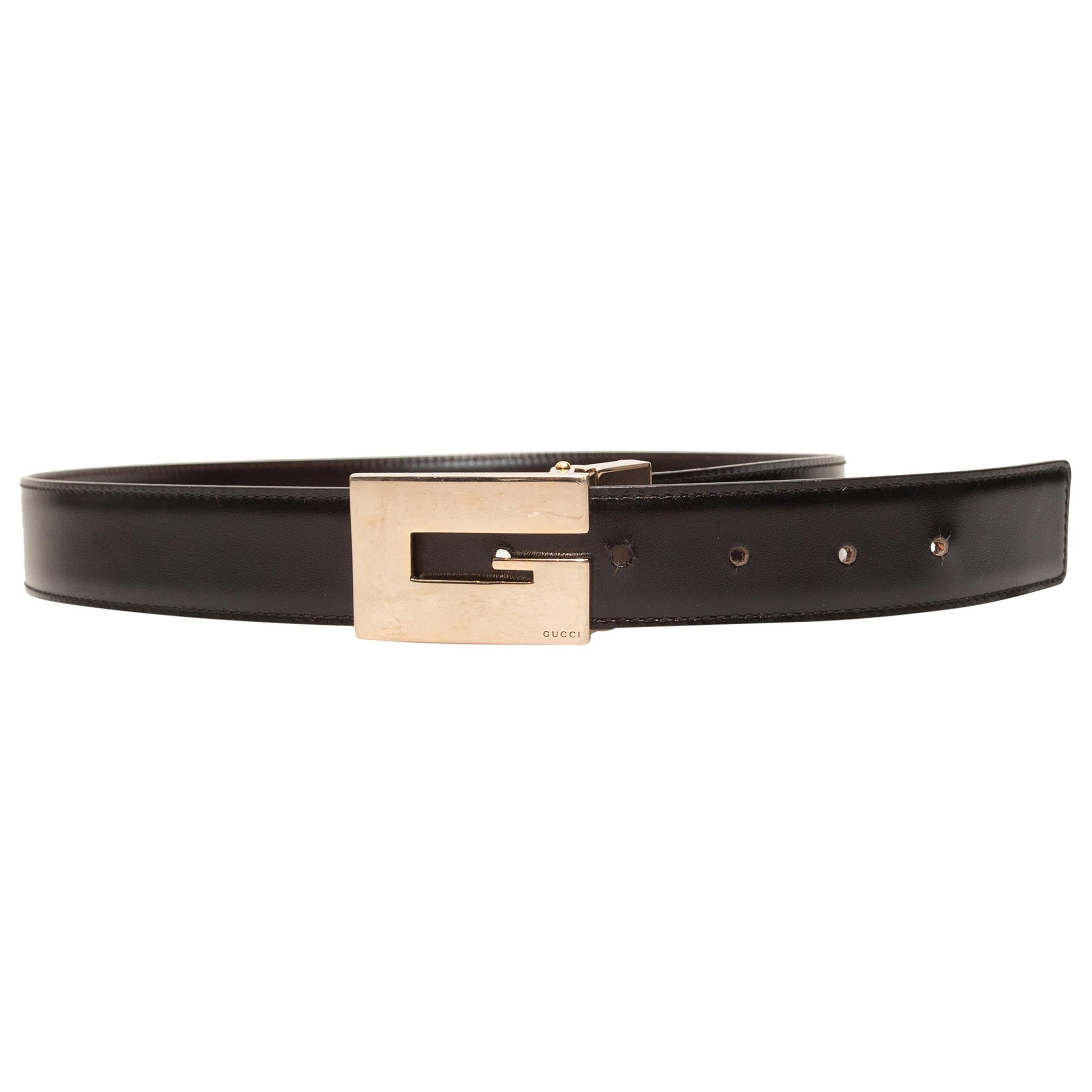 Gucci Black 
Dark Brown Reversible Belt