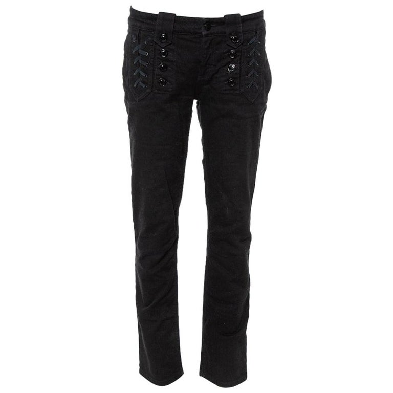 Dekan Byblomst øverst Lace Up Jeans - 56 For Sale on 1stDibs | lace up front jeans