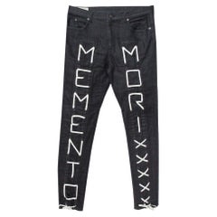 Gucci Black Denim Momento Mori Detail Super Skinny Jeans L