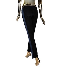 Gucci black denim side stripe pants