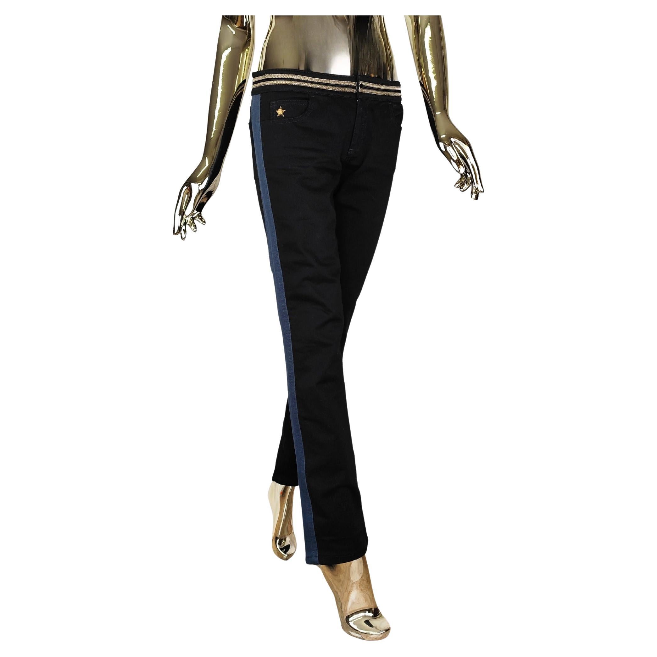 Pantalón vaquero negro con raya lateral Gucci