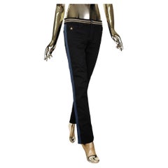 Gucci Hose aus schwarzem Denim mit Seitenstreifen
