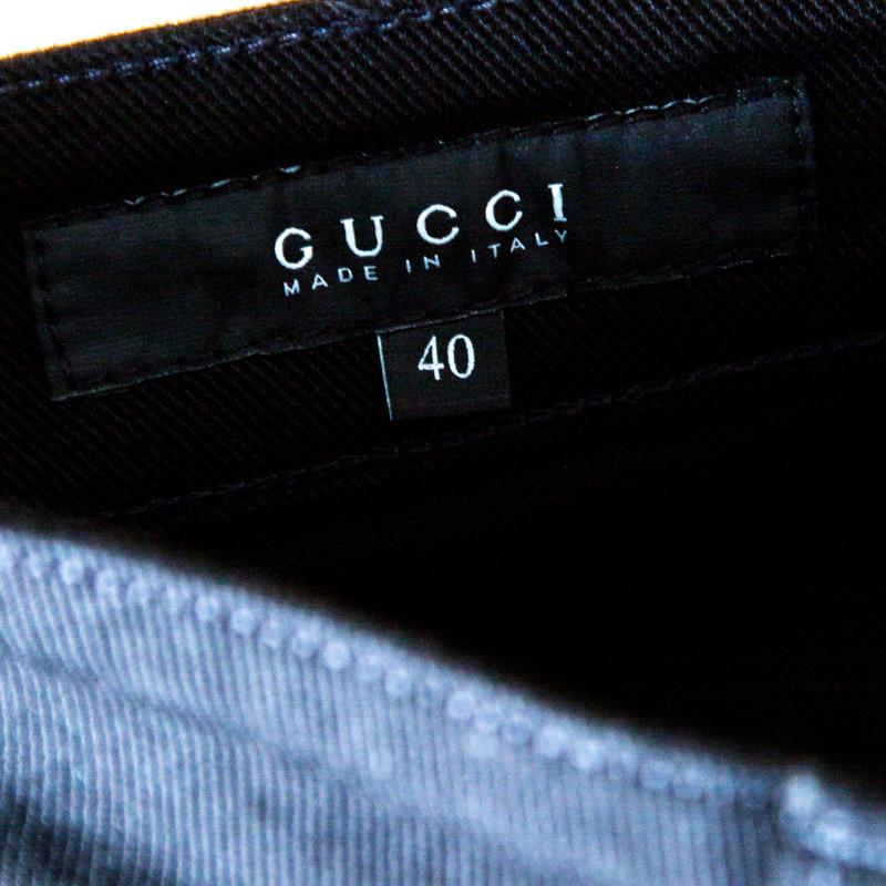 Gucci Black Denim Skinny Fit Jeans S In Good Condition In Dubai, Al Qouz 2