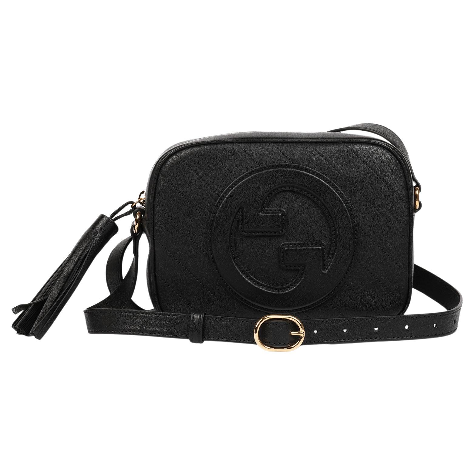 Gucci Black Diagonal Quilted Calfskin Leather Blondie Small Shoulder Bag