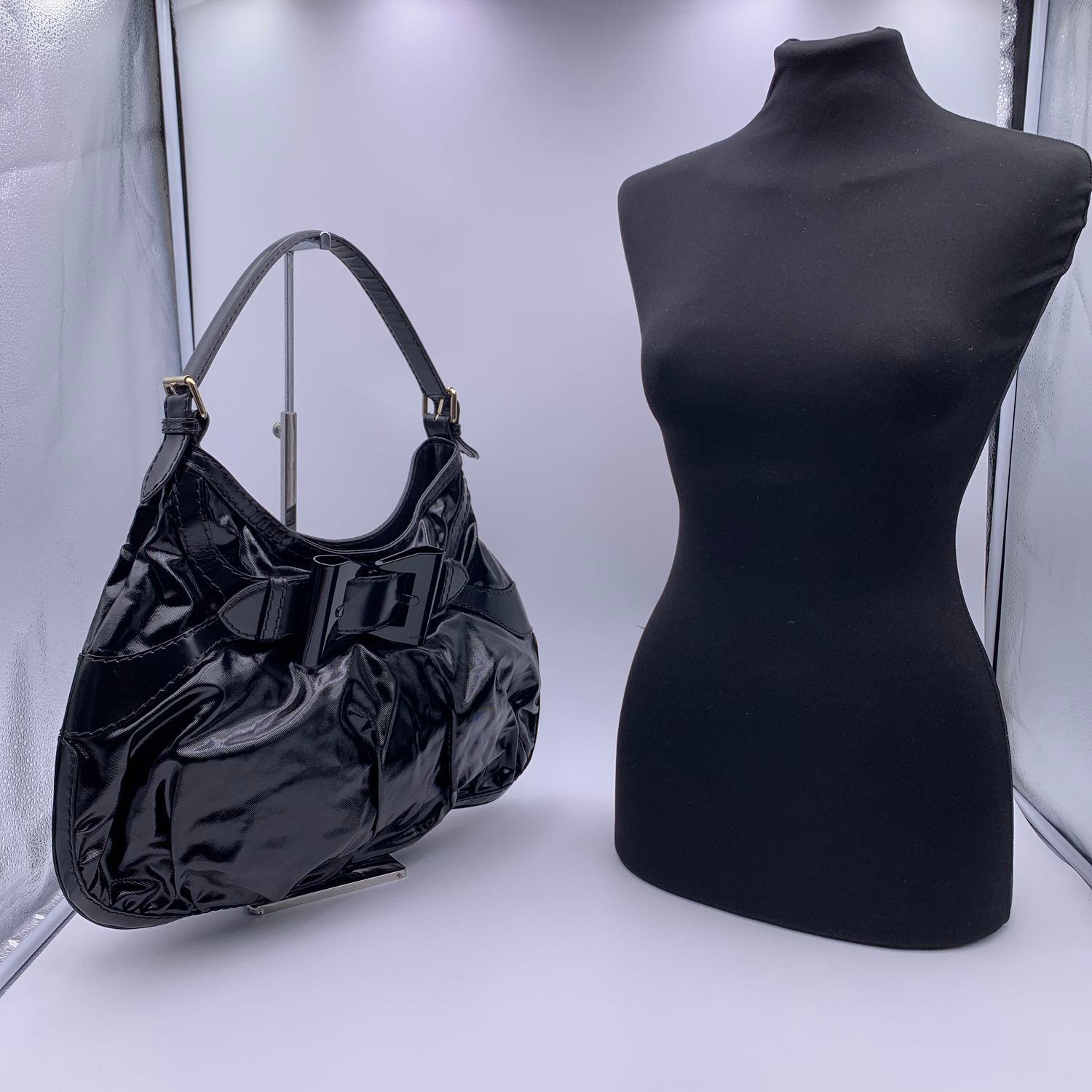 Gucci Black Dialux Coated Canvas Queen Hobo Shoulder Bag 3