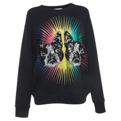 Gucci Black Dogs Embroidered Cotton Sweatshirt S