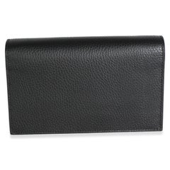 Gucci Black Dollar Calfskin Interlocking G Chain Wallet
