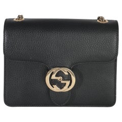 Gucci Black Dollar Calfskin Interlocking G Small Bag