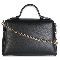 Gucci Black Dollar Calfskin Interlocking G Top Handle Shoulder Bag