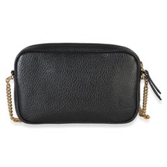 Gucci Black Dollar Calfskin Super Mini GG Marmont Chain Shoulder Bag
