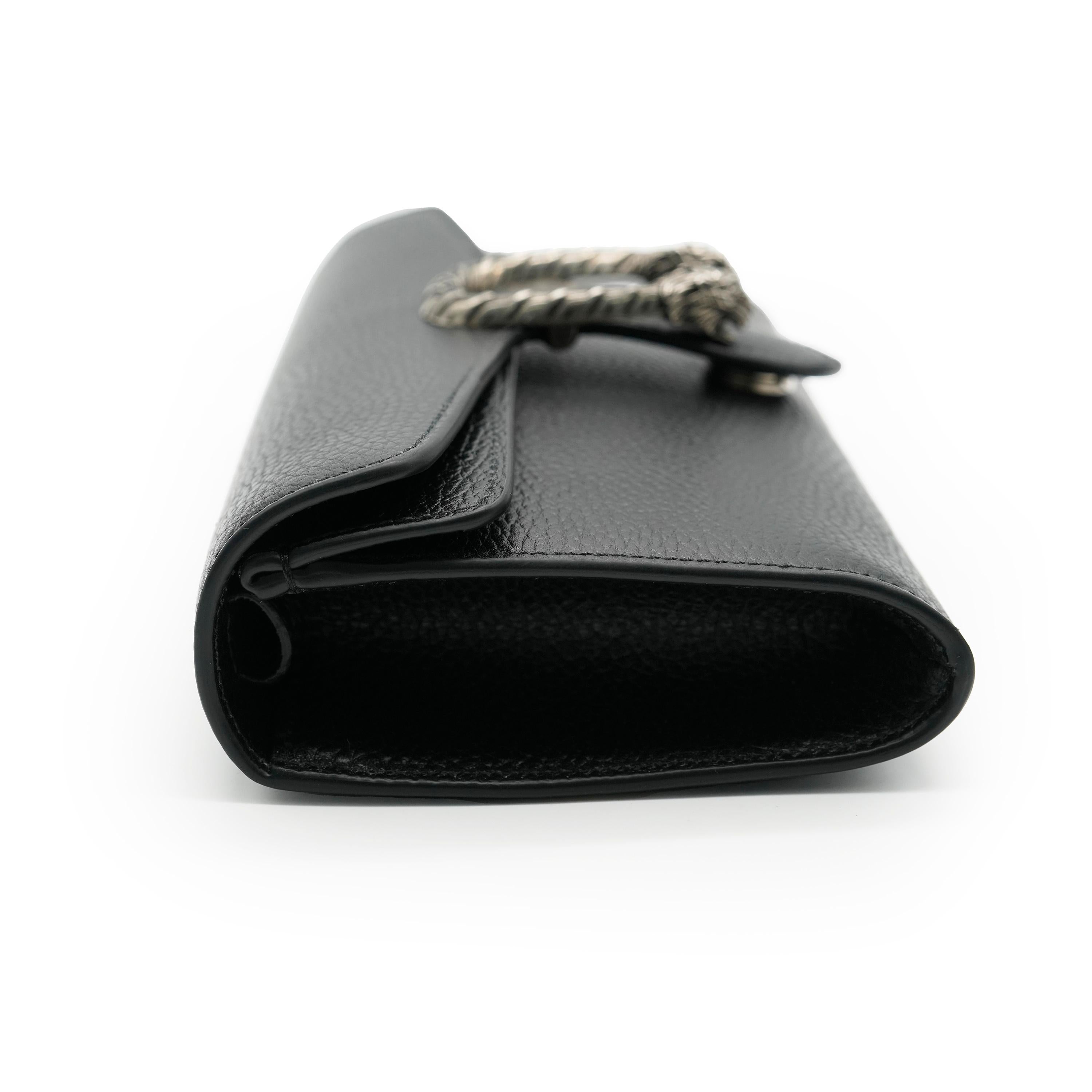 Gucci Black Dollar Calfskin Web Small Dionysus In Excellent Condition For Sale In New York, NY