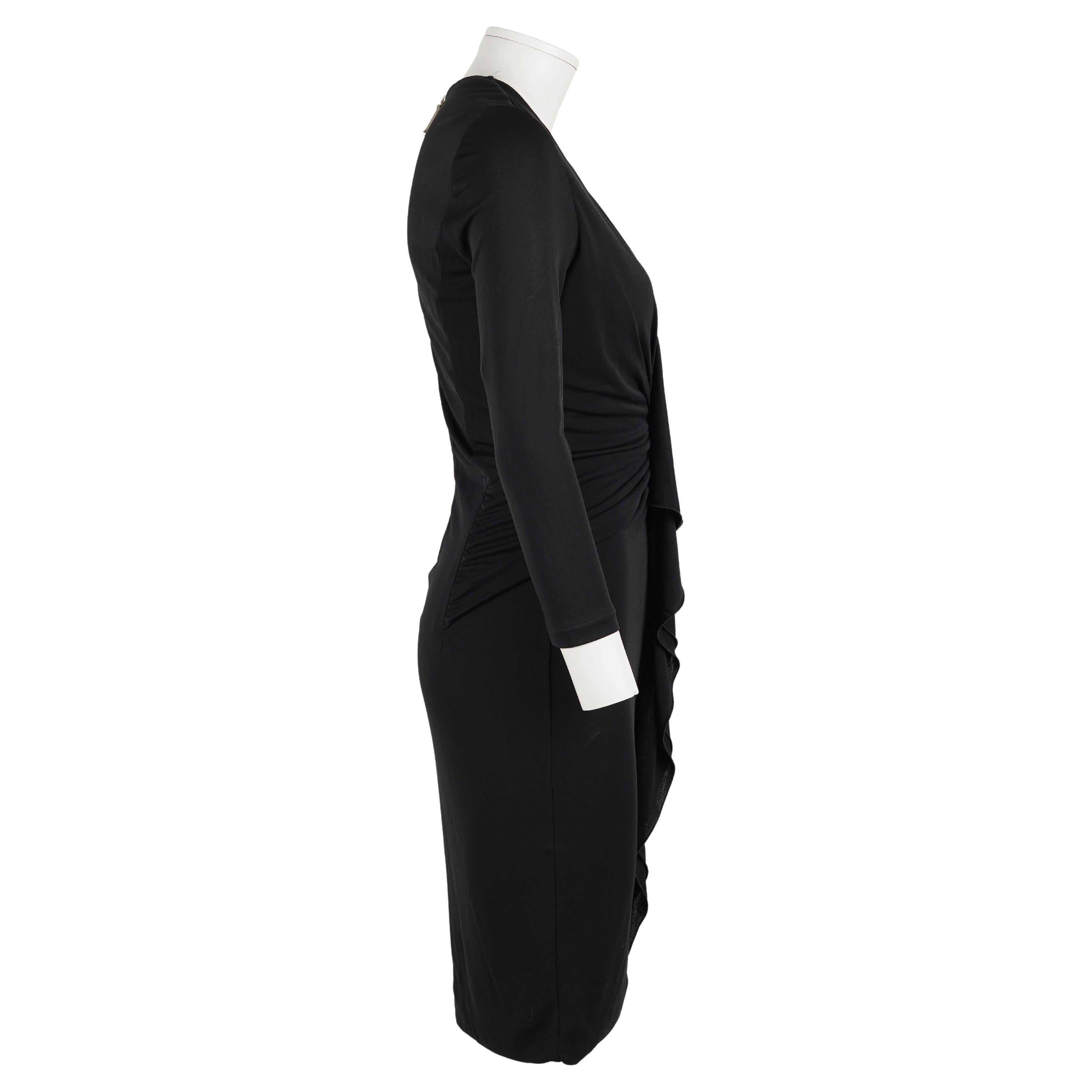 Gucci by Tom Ford Robe de cocktail en jersey drapé noir, c. Début des années 2000 Pour femmes en vente