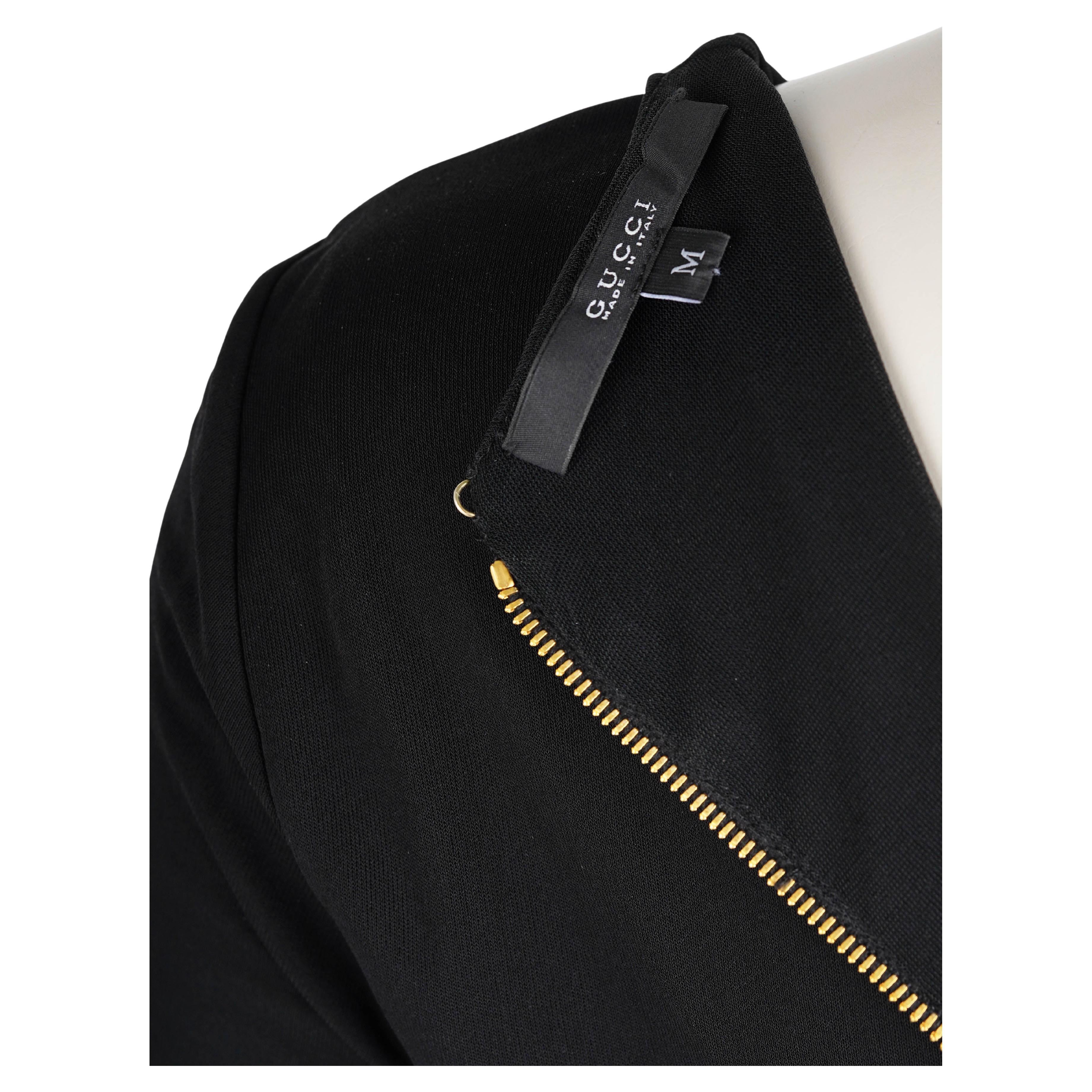 Gucci by Tom Ford Robe de cocktail en jersey drapé noir, c. Début des années 2000 en vente 3