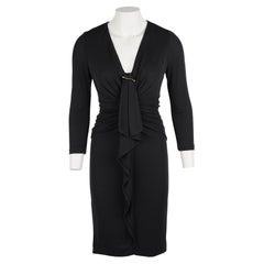 Gucci by Tom Ford Black Draped Jersey Cocktail Dress, c. Early 2000s