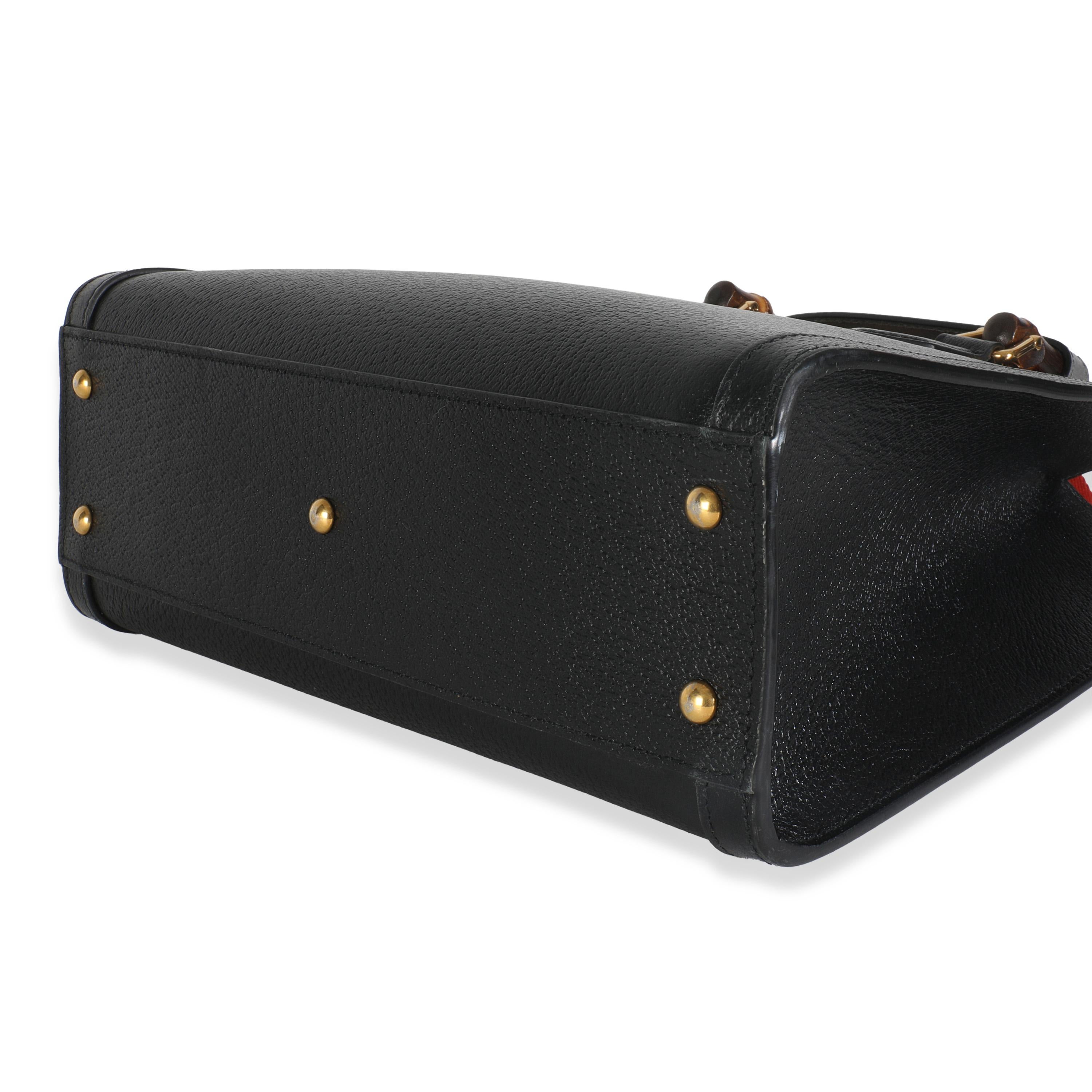 Gucci Black Dusty Grey Textured Dollar Calfskin Web Small Diana Tote en vente 2