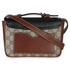 Gucci Black Ebony GG Supreme Monogram Calfskin New Sakai Mini Padlock Bag