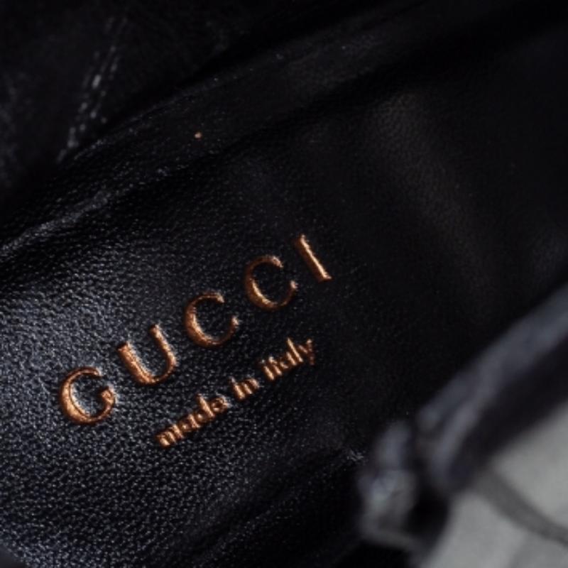 Gucci Black Elastic And Leather Isadora Gladiator Booties Size 35 For Sale 4