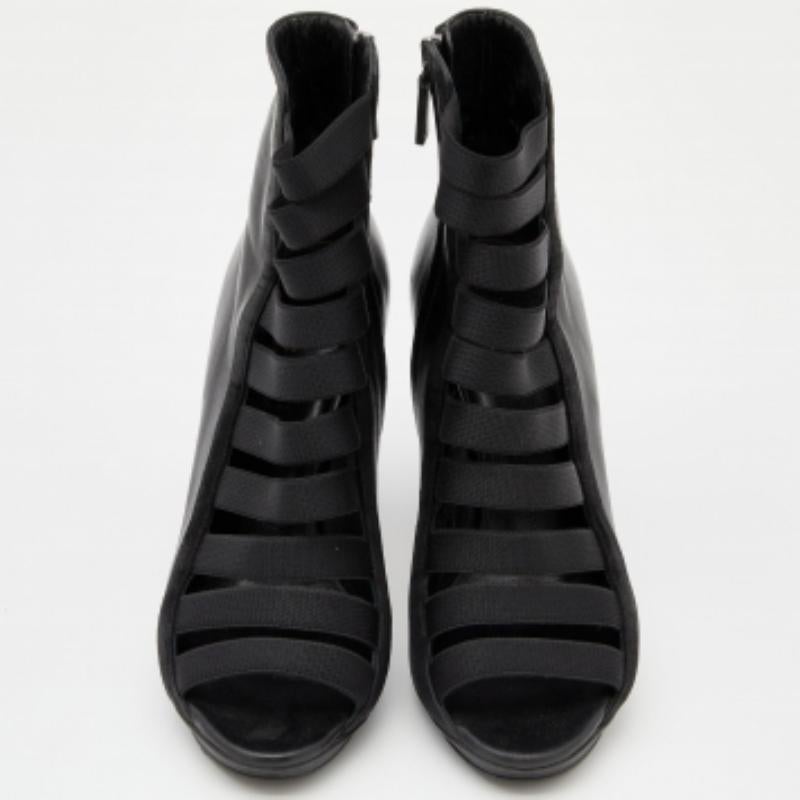 Gucci Botines gladiadores Isadora negros de elástico y piel talla 37 Negro en venta