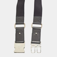 Gucci Black Elastic Band and Leather Logo Belt 80CM
