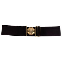 Gucci Black Elastic Band Hysteria Belt Crest Buckle Size 75/30