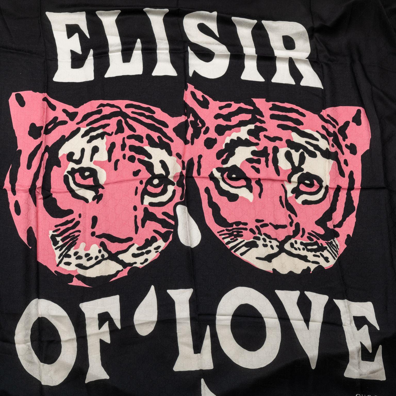 Women's Gucci Black Elisir Of Love Tiger Shawl For Sale