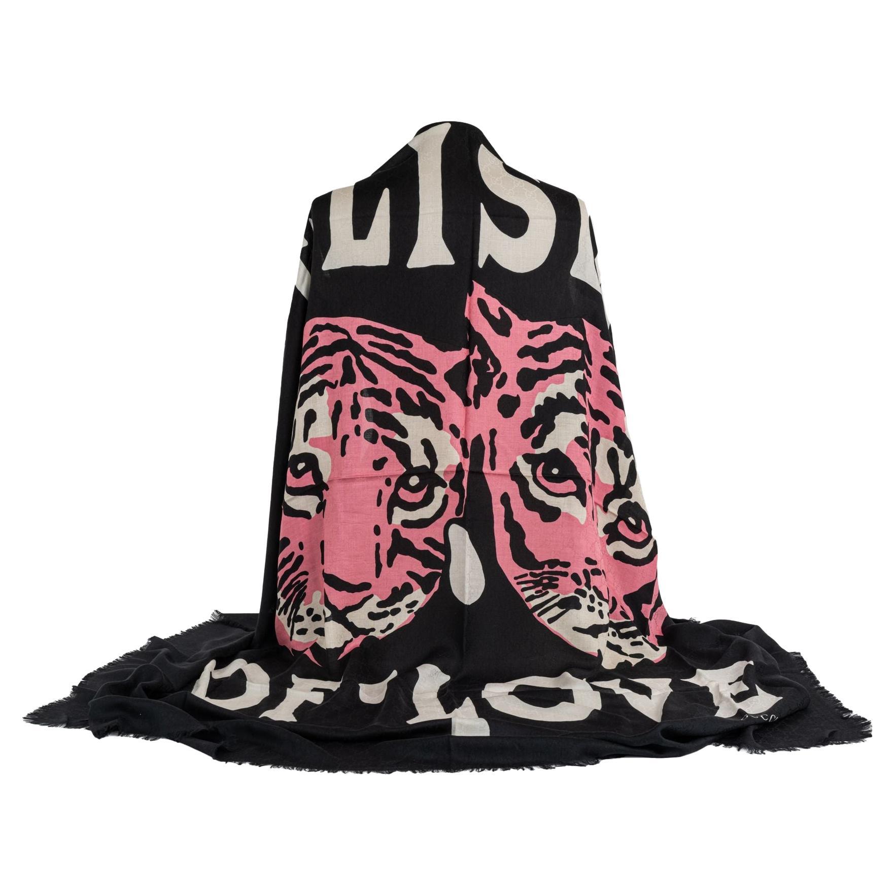 Gucci Black Elisir Of Love Tiger Shawl For Sale