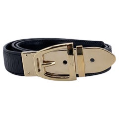 Gucci Ceinture en cuir noir à mors de cheval Taille 80/32